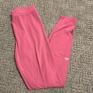 ALO ribbed pink leggings